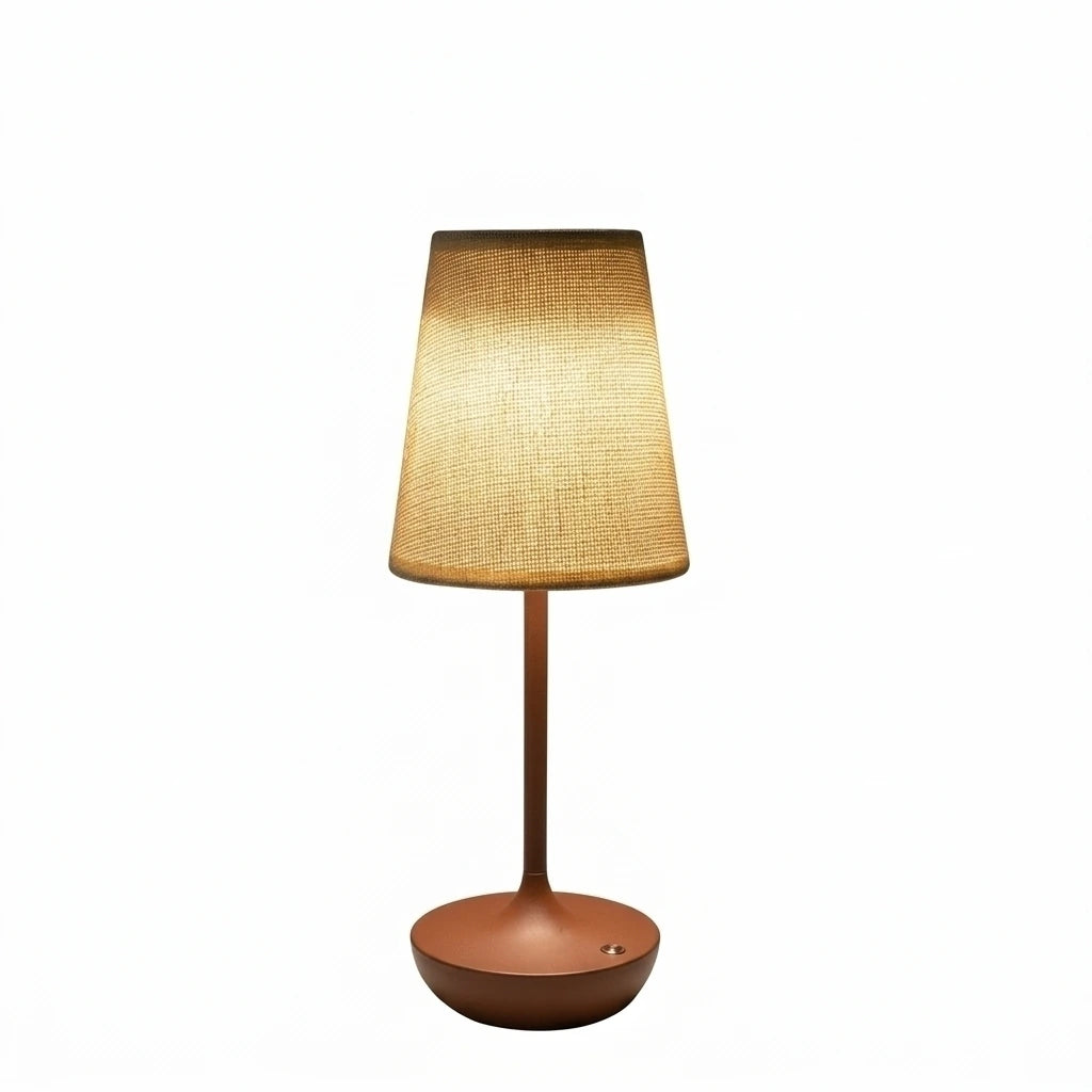 Abajur de Mesa LED Vintage com Cúpula de Tecido