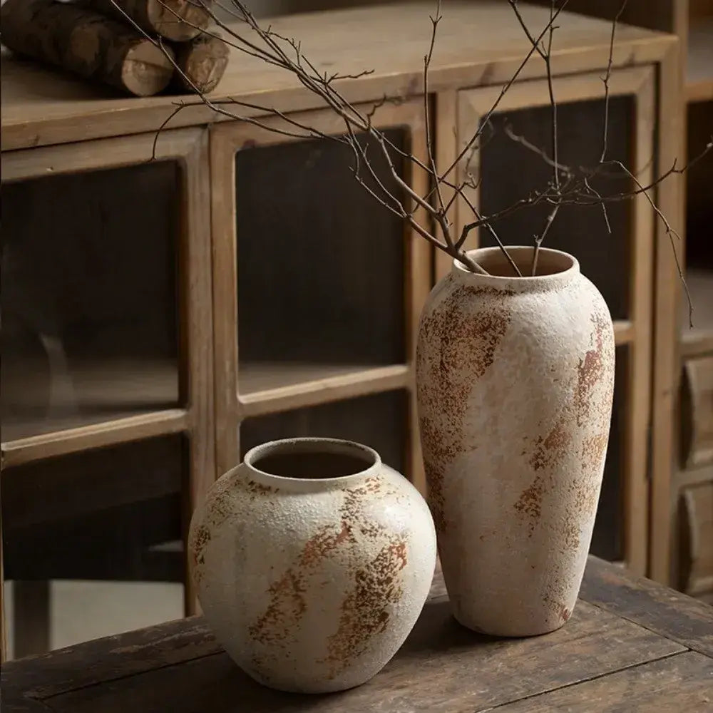 Vaso Cerâmica Texturizado Wabi-Sabi