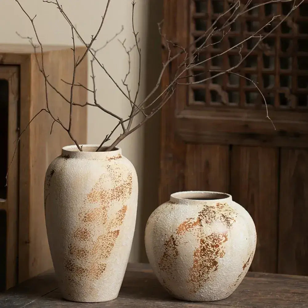 Vaso Cerâmica Texturizado Wabi-Sabi
