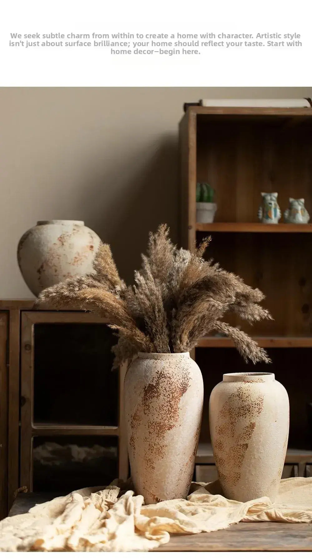 Vaso Cerâmica Texturizado Wabi-Sabi