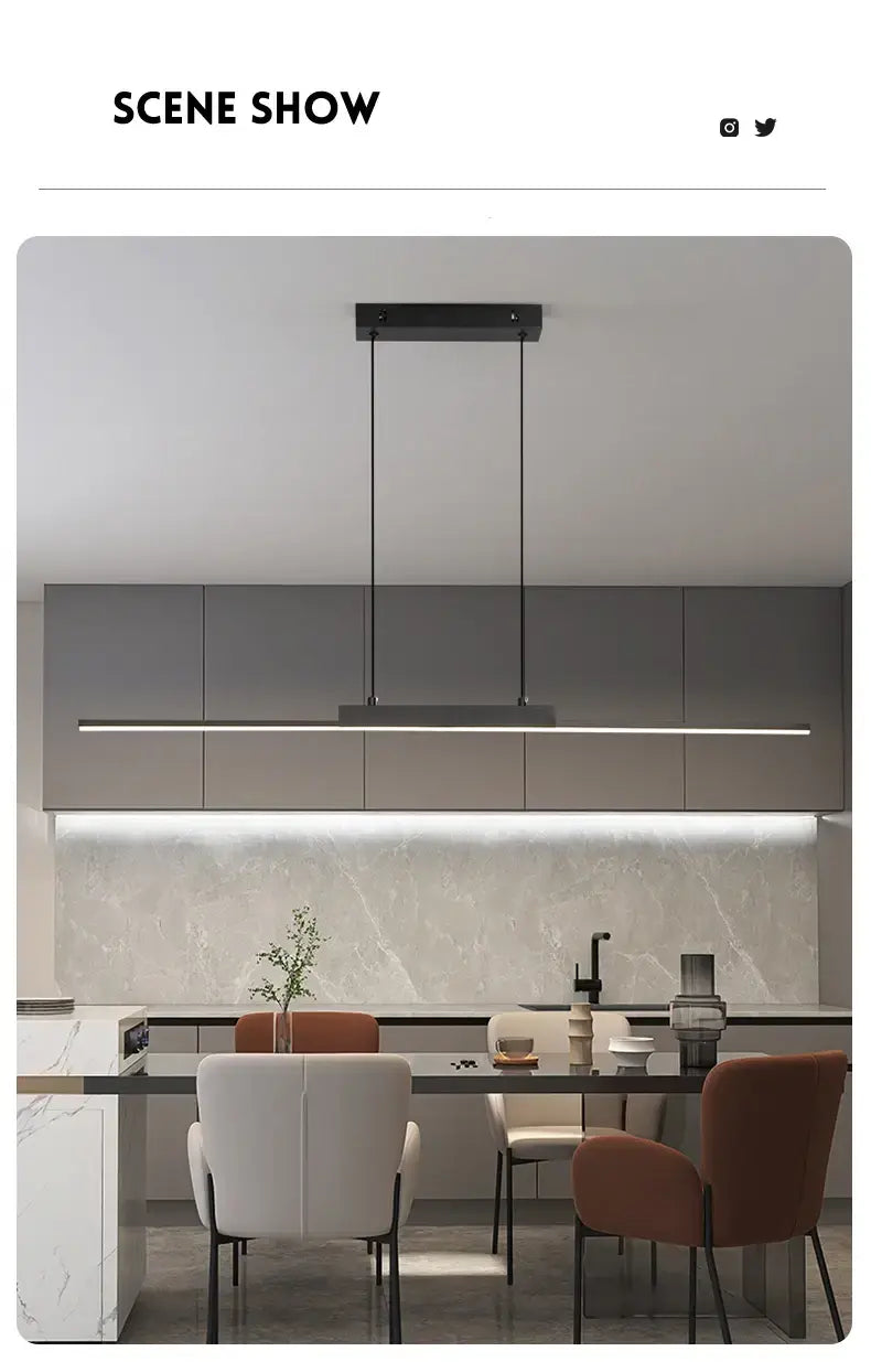 Luminária Pendente Longa Minimalista 26W