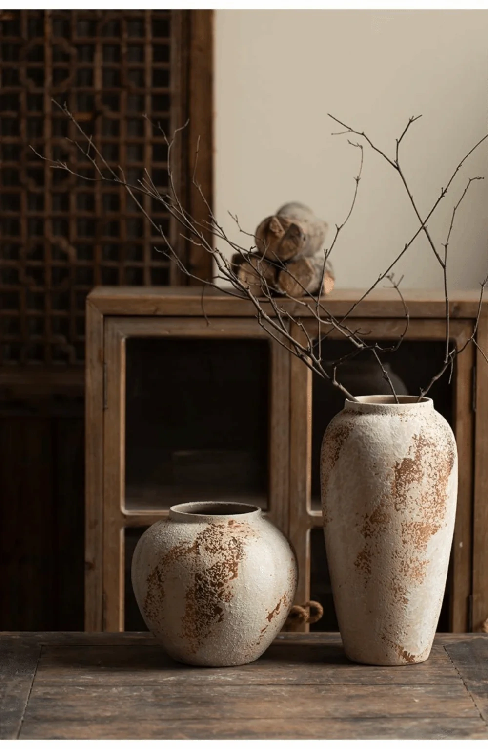 Vaso Cerâmica Texturizado Wabi-Sabi
