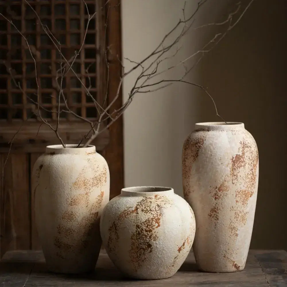 Vaso Cerâmica Texturizado Wabi-Sabi