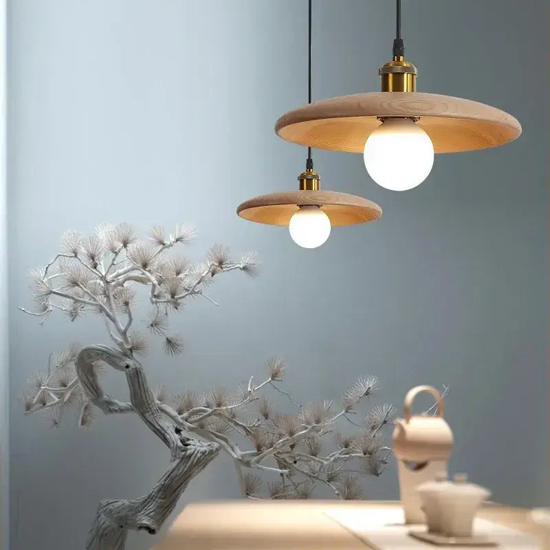 Luminária Pendente Madeira Estilo Japonês