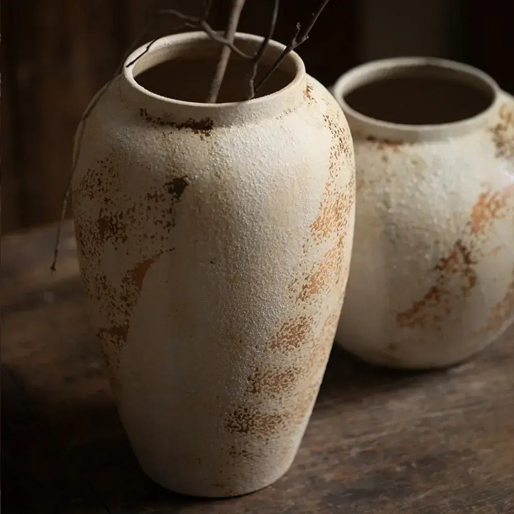 Vaso Cerâmica Texturizado Wabi-Sabi